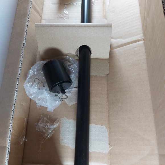 Pair (x2) of 36-72" Amazon Basics 1-Inch Wall Curtain Rod +Caps Finials Black - Picture 7 of 9